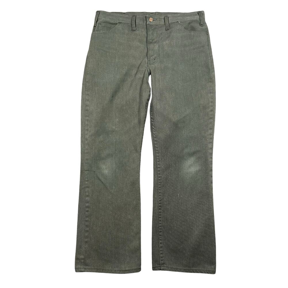 Vintage 70s JCPenney Work Pants 34x28 Olive Green Scovill Zip USA Made